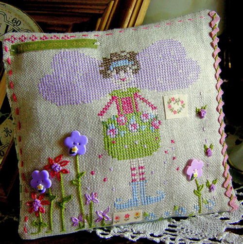 Designs combining cross stitch and other needlework stitches